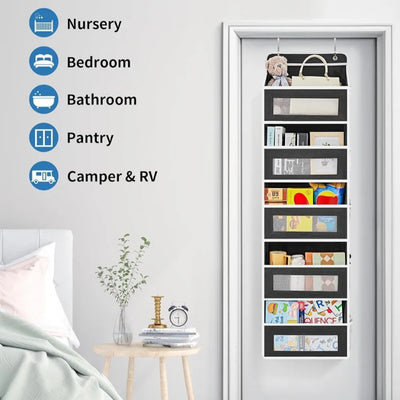 5-Shelf Hanging Storage Organizer - Behind Door, Anti-Tilt, 5 Large Capacity Pockets, Suitable for Bedroom, Bathroom by Smarsty