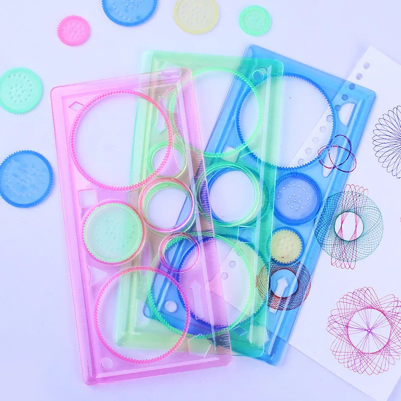Geometry Spirograph Drawing Stencils Set Painting Template Art Crafts Creative Kids Educational Toy Variety of Flowers Ruler by Smarsty