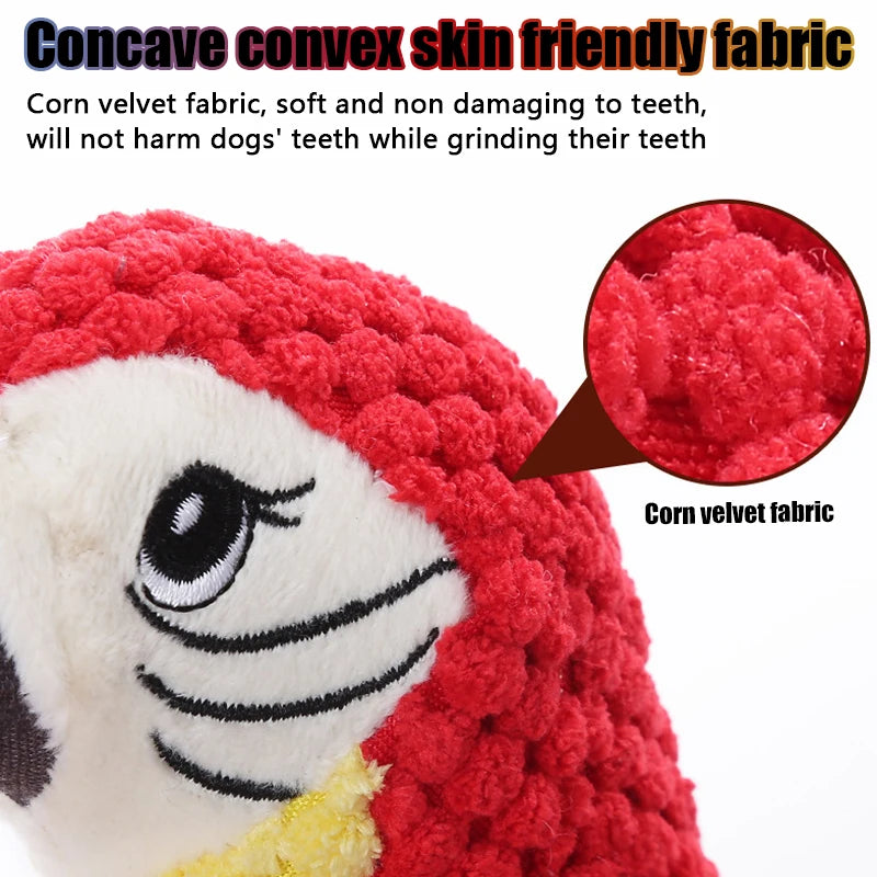 Indestructible Plush Parrot Dog Toy for All Dogs - Smarsty