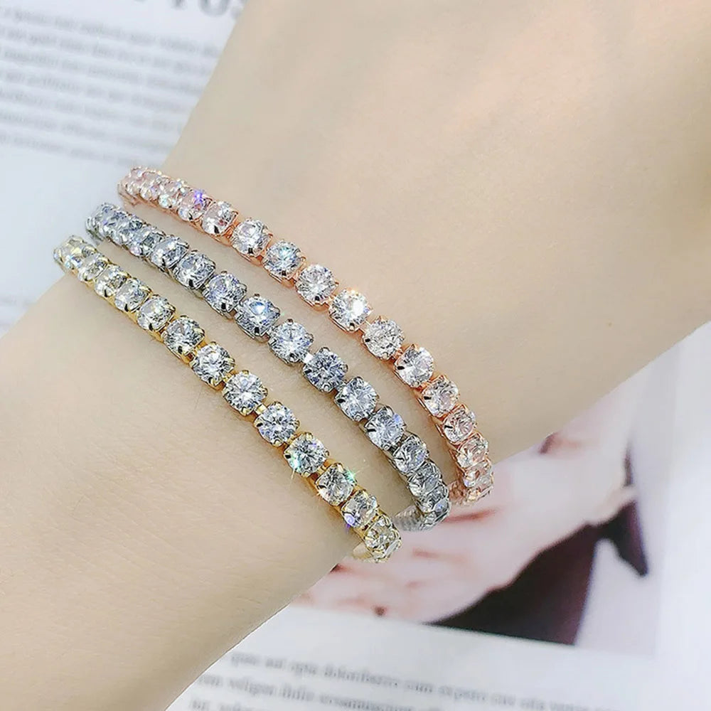 Trendy Women's Tennis Bracelet with AAA+ Cubic Zirconia - Smarsty