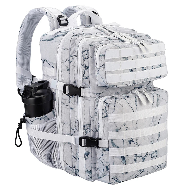 LHI 45L Tactical Backpack for Men and Women Large Athlete Gym Bag Outdoor Sports Hiking Survival Rucksack with Bottle Holder - Smarsty