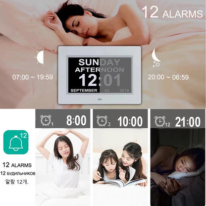 Digital LED Calendar Clock with 12 Alarms and Multi-Language Display - Smarsty
