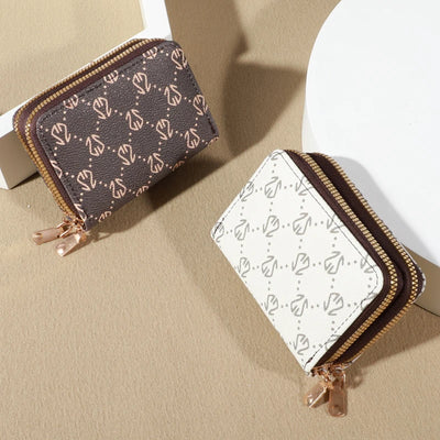 Chic Vintage Zippered Card Holder Wallet for Women - Secure Multi-Card Slots, Fashionable Faux Leather with Coin PurseLuxurious - Smarsty