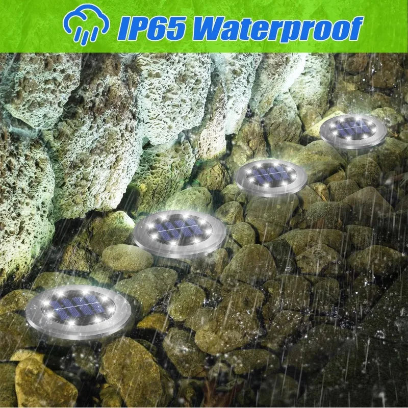Solar LED In-Ground Lights for Bright Pathway Illumination - Smarsty