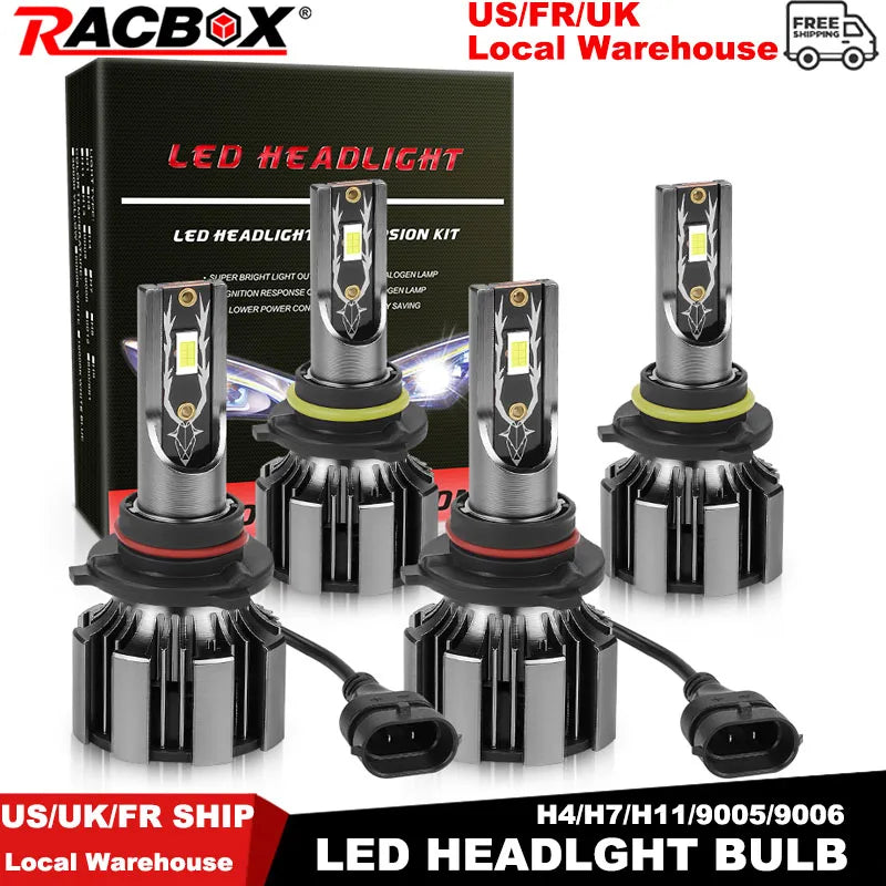 H4 H7 LED Headlight Bulb H11 9005 HB3 9006 HB4 Auto Headlamp 120W 25000LM Super Bright CSP Driving Headlamp Bulb Turbo Fog Lamp