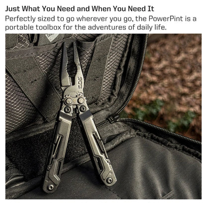 SOG PowerPint 18-in-1 Tactical Multi-Tool with Folding Pliers & Knife - EDC Pocket Gear for Outdoor, Hiking, Camping Survival