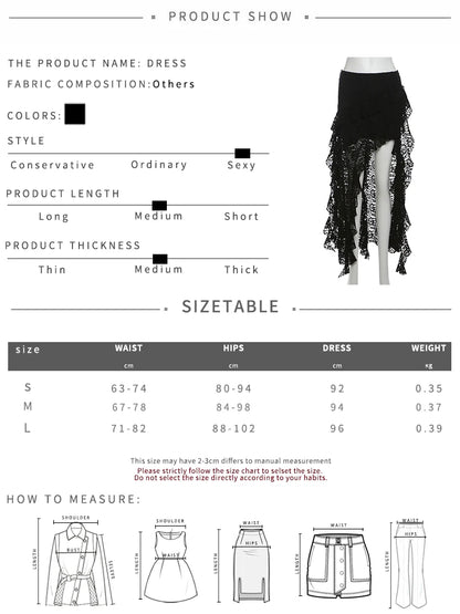 Nibber Tassels Women Skirts Irregular Hem Multi-Layered Ruffles Lace Patchwork Sweet Summer Trend Daily Skinny Versatile Bottoms - Smarsty