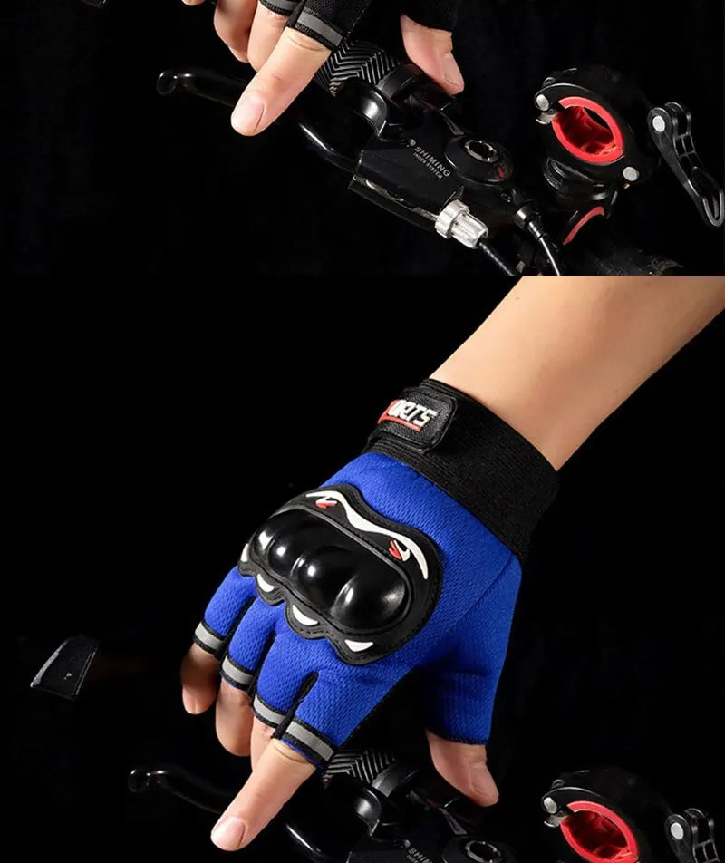 Men Half Finger Motorcycle Gloves Breathable Slip Resistant - Smarsty