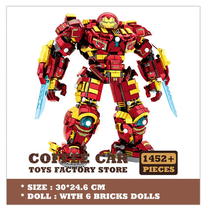 Superheroes Mecha DIY Building Blocks Movie Mech Hero 3D Model Armor Iron Robot MOC Bricks Toys For Adult Kid Boy Christmas Gift