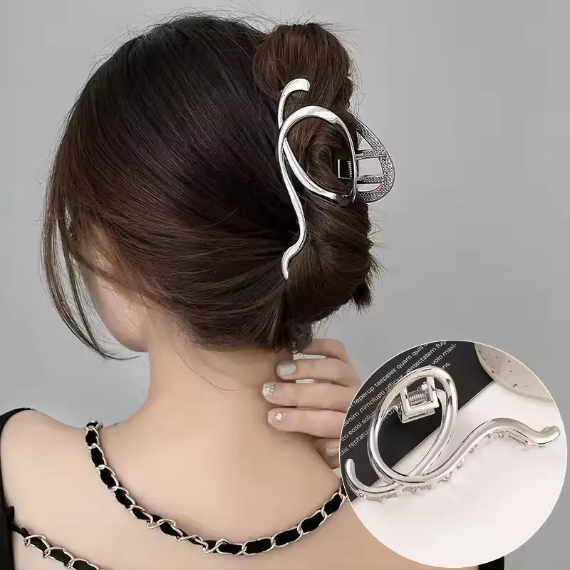 Korean Geometric Metal Hair Clip Durable Alloy Claw - Smarsty