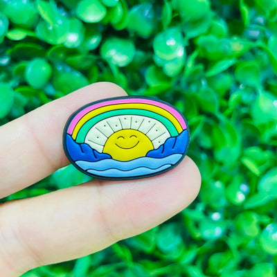 1pcs PVC Hawaii Summer Vibes Surf Sun Sand Aloha Coconut Turtle Shoe Charms Slippers Shoe Decoration Buckle Clog DIY Wristbands - Smarsty