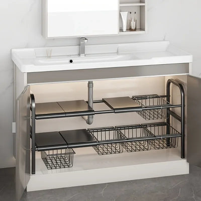 1 Set Multi-Use Kitchen Under Bathroom Sink Organizers - Expandable Cabinet Shelf Organizer Storage Rack by Smarsty