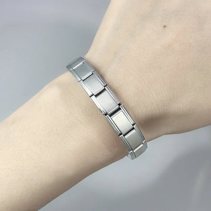Gemosa Italian Stainless Steel Charm Bracelet Elastic Link Chain - Smarsty