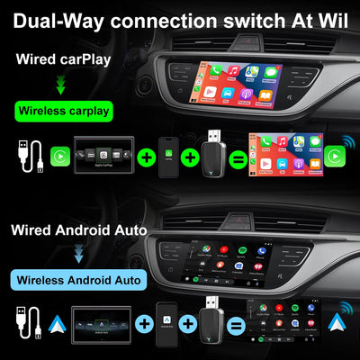 NEW Wireless CarPlay Android Auto Wireless Adapter Smart Mini Box Plug and play Connect Universal for Nissan Wireless Adapter - Smarsty