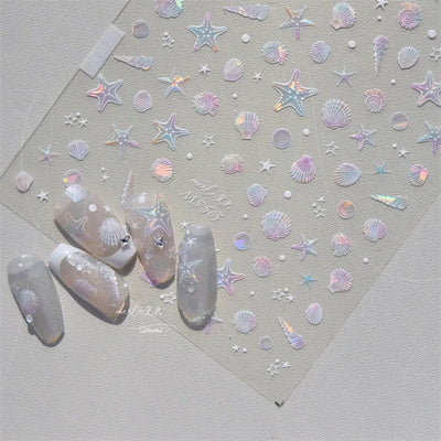 Summer Beach Nail Art Stickers with Ocean Designs - Smarsty