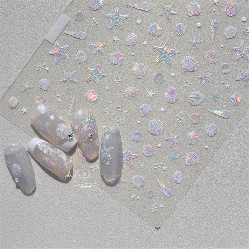 Summer Beach Nail Art Stickers with Ocean Designs - Smarsty