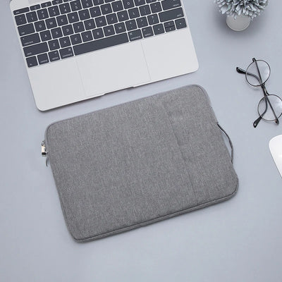 Denim Laptop Sleeve With Padded Inner Compartment Zipper - Smarsty