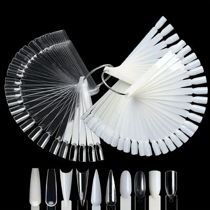 50Pcs Clear Nail Sample Sticks for Art Practice - Smarsty