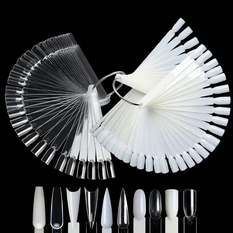50Pcs Clear Nail Sample Sticks for Art Practice - Smarsty