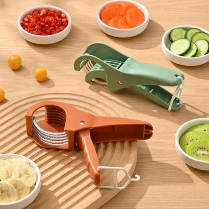 Manual Salad Chopper Stainless Steel Blades Safe Finger Guard For Fruit Vegetables Salad Kitchen Camping Portable Slicer Tool
