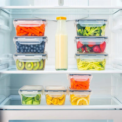 Kitchen Food Contianers Set, Microwave Dishwasher Safe BPA FREE 10pcs 840ML Containers Set With 10stickers and Marker by Smarsty
