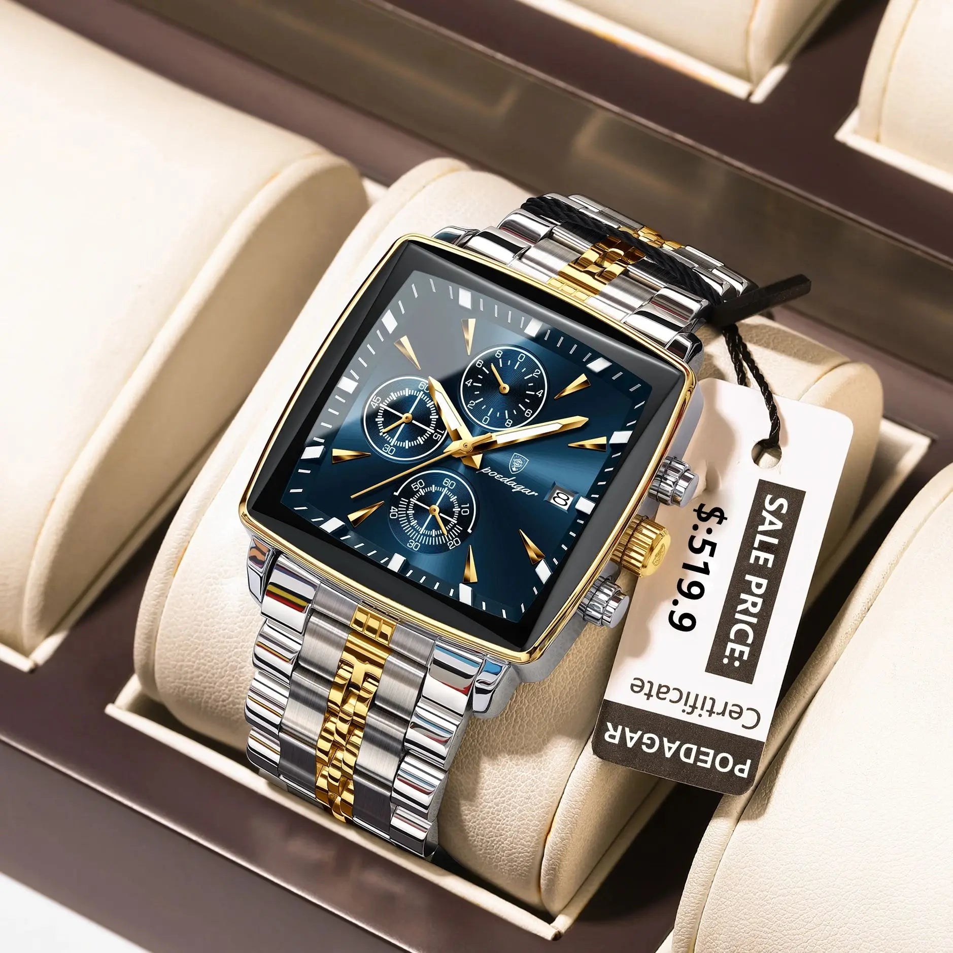 Luminous Waterproof Men's Chronograph Watch with Date - Smarsty