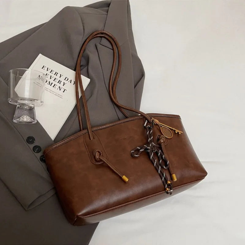 PU Leather Shoulder Bag For Women Versatile Crossbody Tote - Smarsty