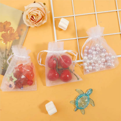50pcs White Sheer Organza Jewelry Gift Bags - Smarsty