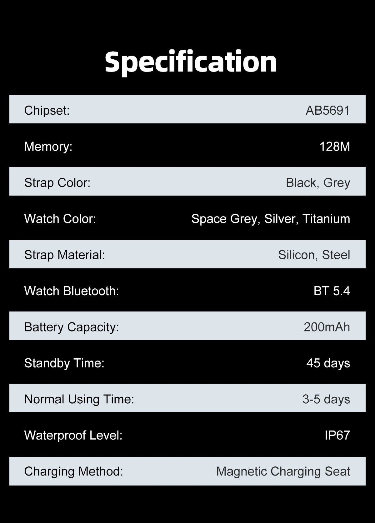 Ultra Thin Smart Watch with AMOLED Display and Call Reminder - Smarsty