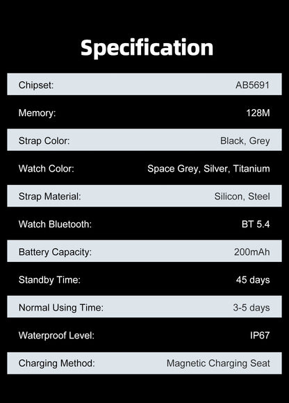 Ultra Thin Smart Watch with AMOLED Display and Call Reminder - Smarsty