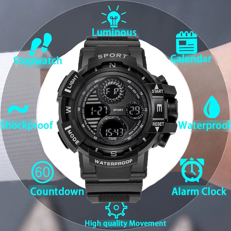YIKAZE Waterproof Digital Sports Watch for Men - Smarsty