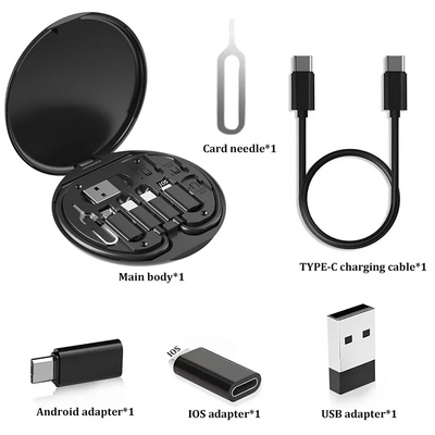 Multi USB Type C to C 60W Charging Adapter Cable Kit USB C to Lighting Conversion Set USB A & Type C to Micro/Type C/Lighting - Smarsty