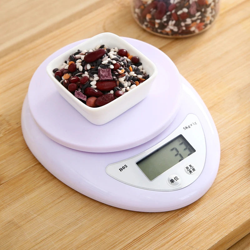 Portable Digital Food Scale with LED Display 5kg Capacity - Smarsty