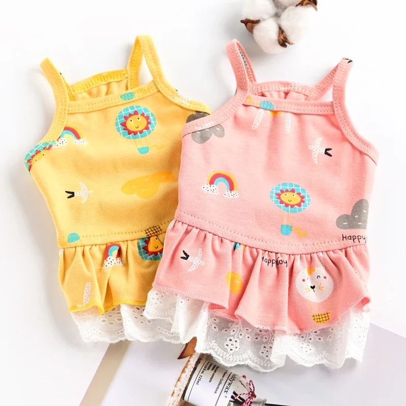 Summer Dog Dress for Small Pets with Stylish Stripes - Smarsty