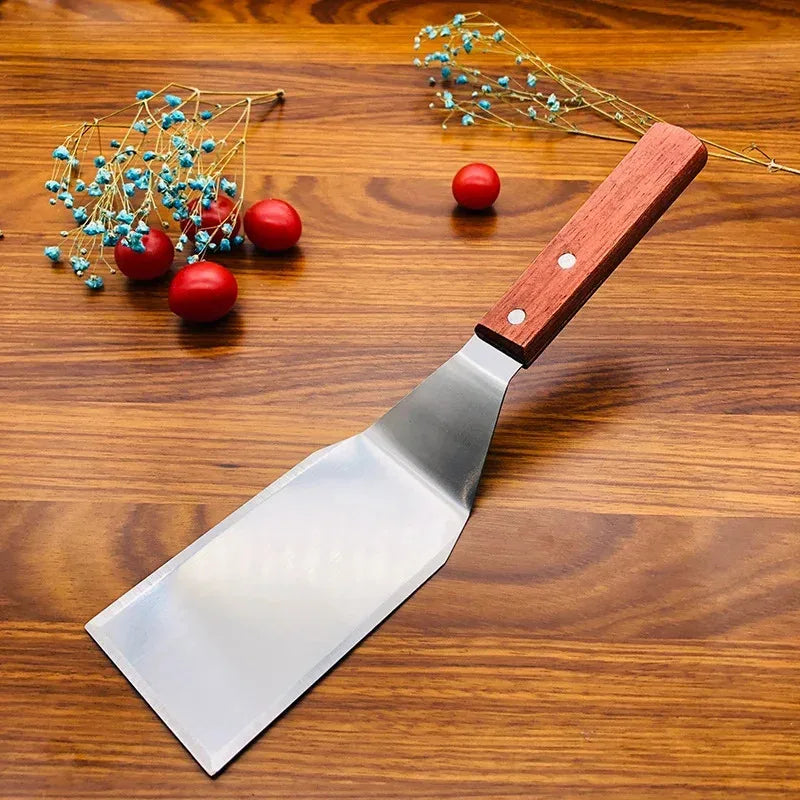 Stainless Steel Cooking Spatula with Wood Handle - Smarsty