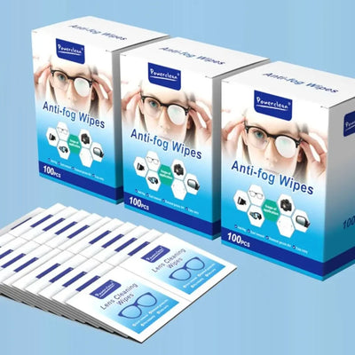 100Pcs/Box Glasses Cleaner Wet Wipe Disposable Anti Fog Misting Dust Remover Cleaning Lens Wipes Sunglasses Phone Screen - Smarsty