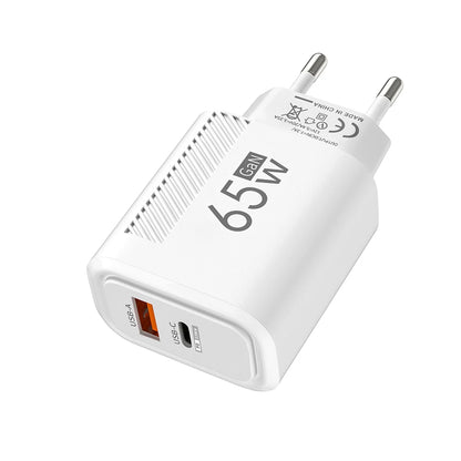GaN USB C Charger 65W FastCharge EuropeanUnion US Plug - Smarsty