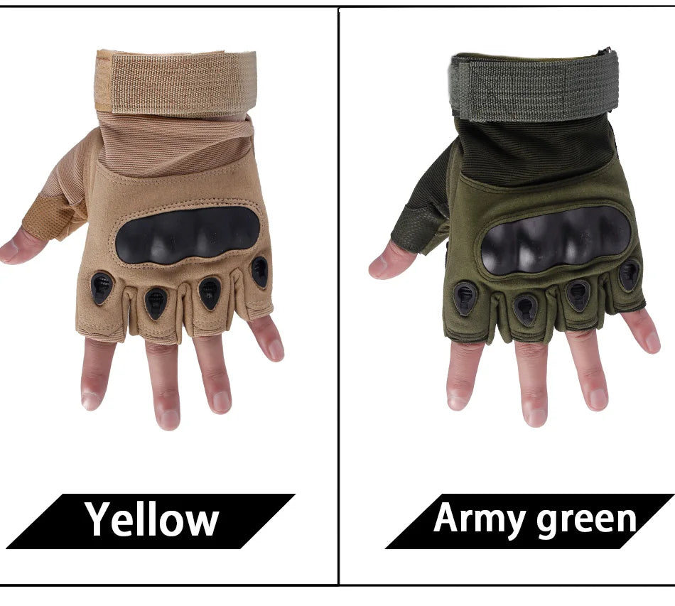 Tactical Hard Knuckle Fingerless Gloves for Combat - Smarsty