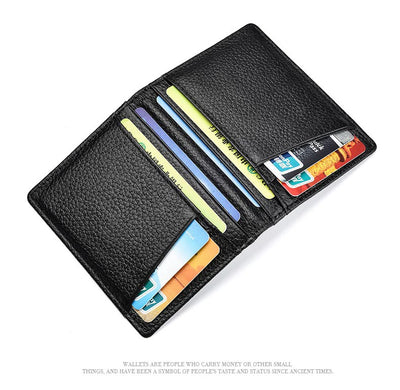 YUECIMIE Super Slim Soft Wallet Genuine Leather Mini Credit Card Holder Wallets Purse Thin Small Card Holders Men Wallet - Smarsty