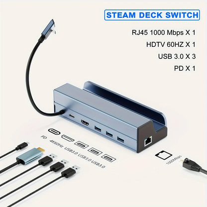 Steam Deck Dock 6 In 1 PremiumAllInOne UltraHD4K HDMI
