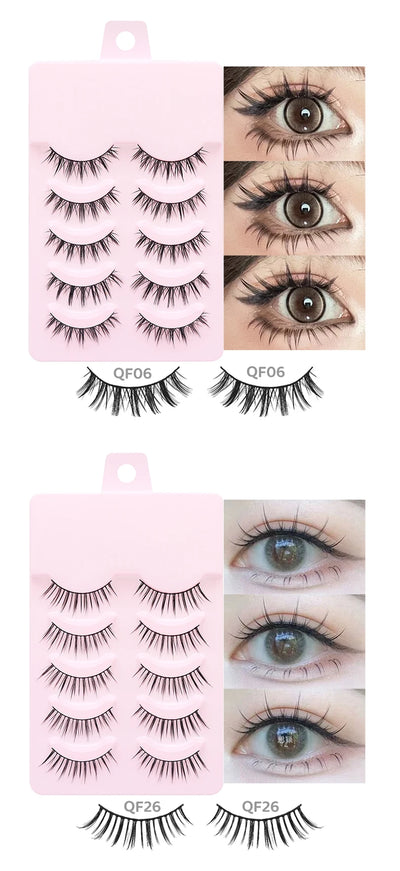 DINGSEN 5 Pairs Soft Natural Long False Eyelashes - Smarsty