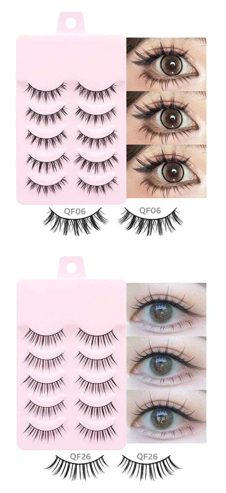 DINGSEN 5 Pairs Soft Natural Long False Eyelashes - Smarsty