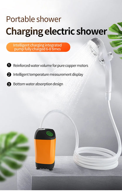 Portable Rechargeable Electric Shower Pump USB Powered Waterproof for Outdoor Camping Beach Hiking Pet Bath Car Wash