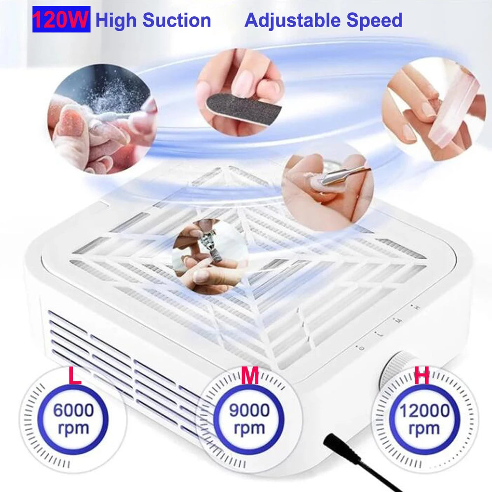 Turbine Brushless Nail Dust Remover with Strong Suction - Smarsty