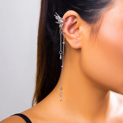 Elegant Butterfly Clip Earrings for Women with Long Tassels - Smarsty