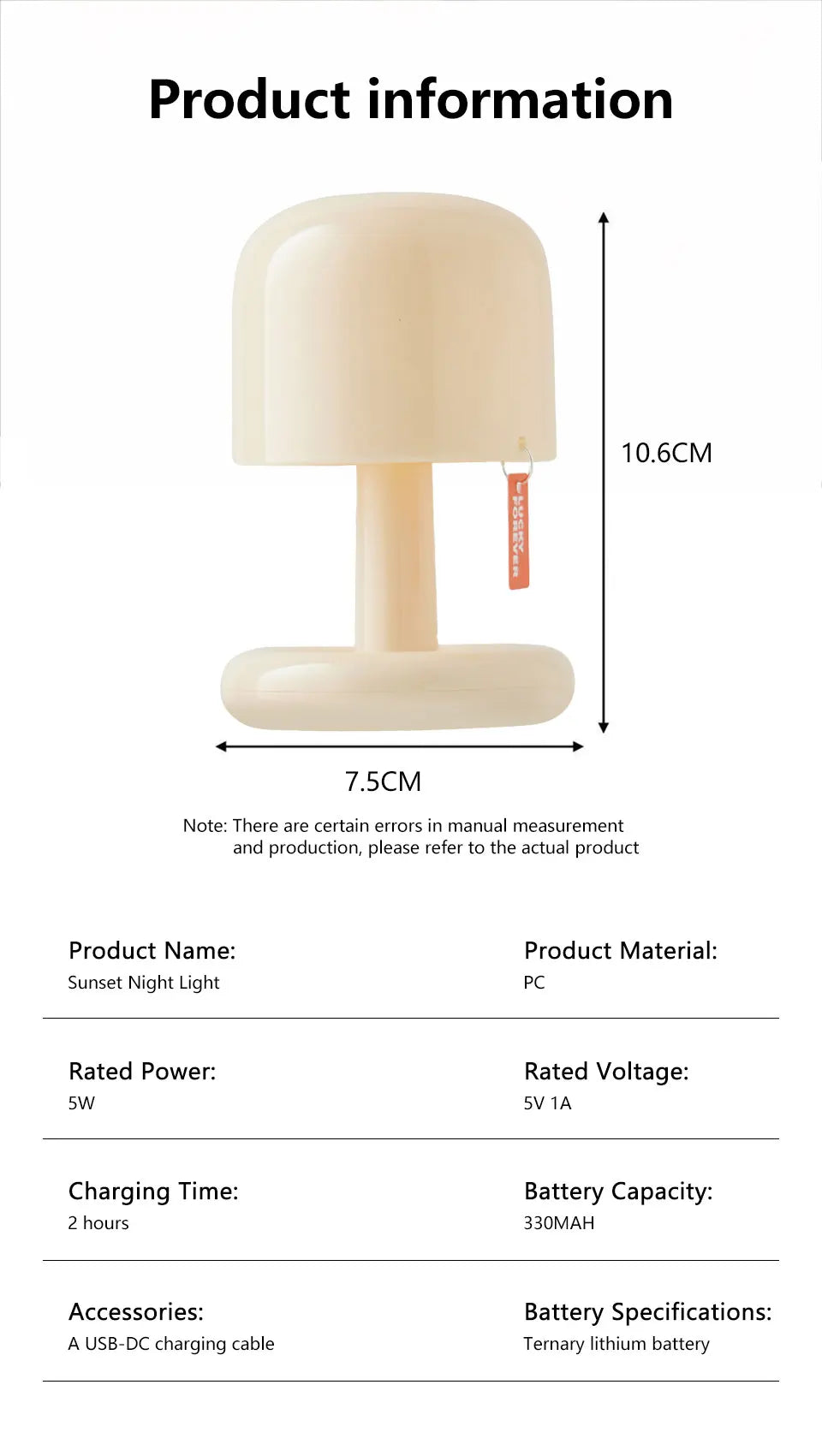 Rechargeable Mushroom Night Light for Cozy Ambiance - Smarsty