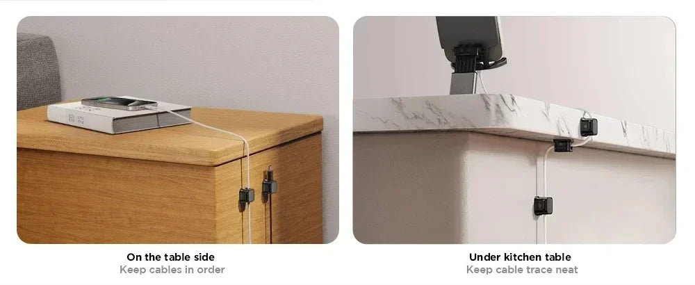 Magnetic Cable Clip Cable Holder Adhesive Wire Keeper Cord Cable Organizer for Home Office Under Desk Management - Smarsty