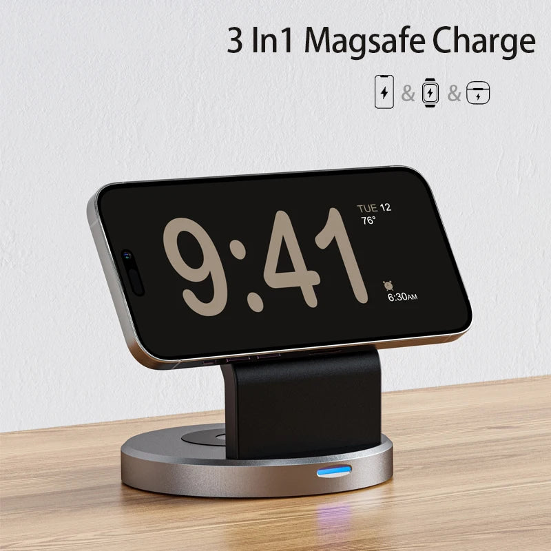 Three In One Magnetic Wireless Charger Stand For iPhone - Smarsty