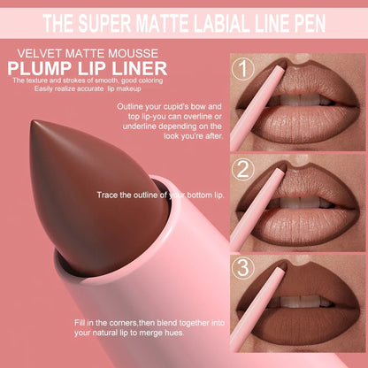 Matte Red Brown Lip Liner Pencil for Plump Lips - Smarsty