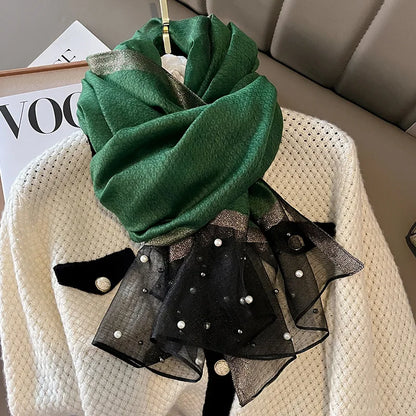 Luxury Women Silk Scarf Lightweight Summer Shawl - Smarsty